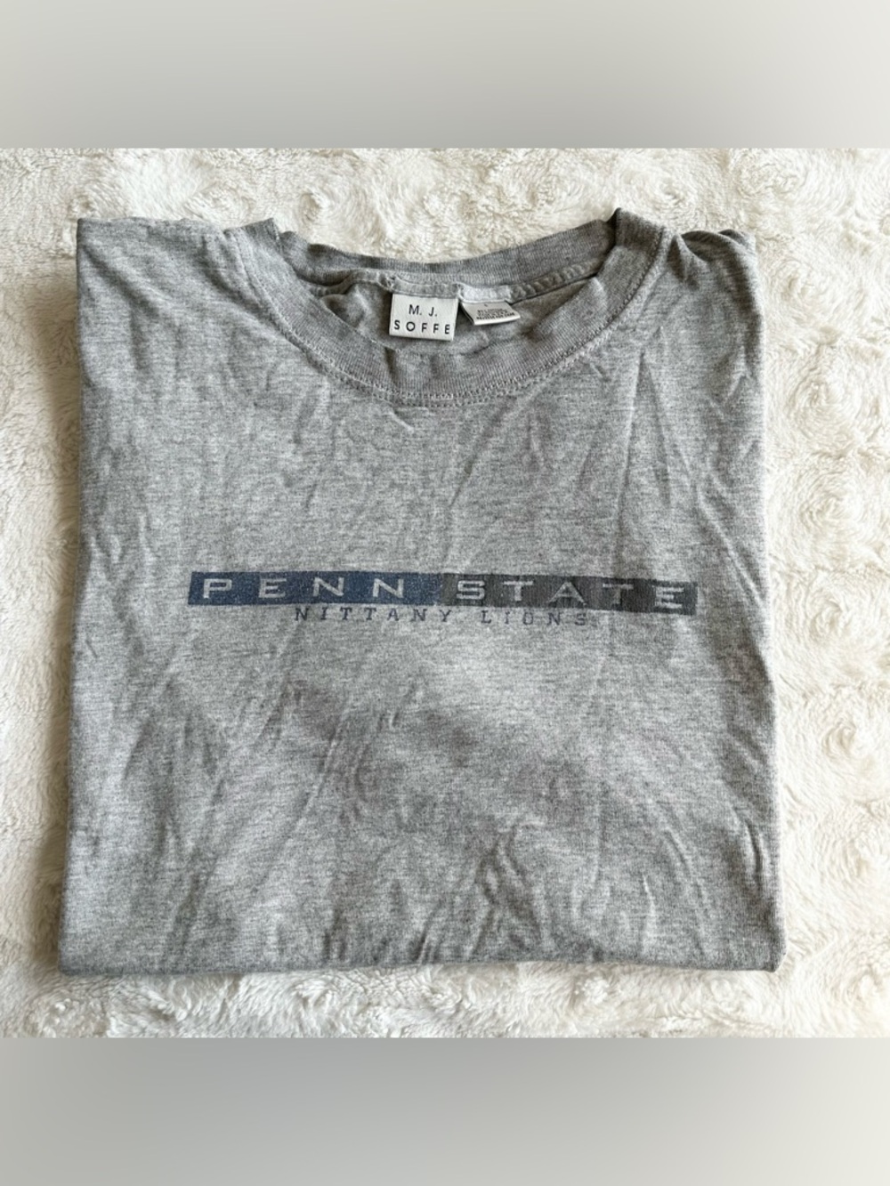 Vintage Penn State Shirt Tee Mens Large Gray Nittany Lions PSU 90s Vtg Spell Out